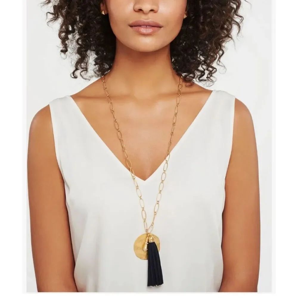 Stella & Dot Gold Carla Tassel Pendant Necklace
